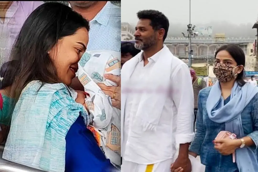 പ്രഭു ദേവയും ഹിമാനി സിങ്ങും കുഞ്ഞിനൊപ്പം തിരുപ്പതിയില്‍ | Photo: twitter