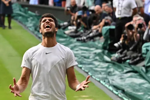 Carlos Alcaraz after beating Djokovic | AFP