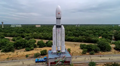 The Launch Vehicle Mark-III (LVM3) M4 vehicle with Chandrayaan-3 being moved to the launch pad at Satish Dhawan Space Centre, in Sriharikota, Thursday, July 6, 2023 | Photo: PTI