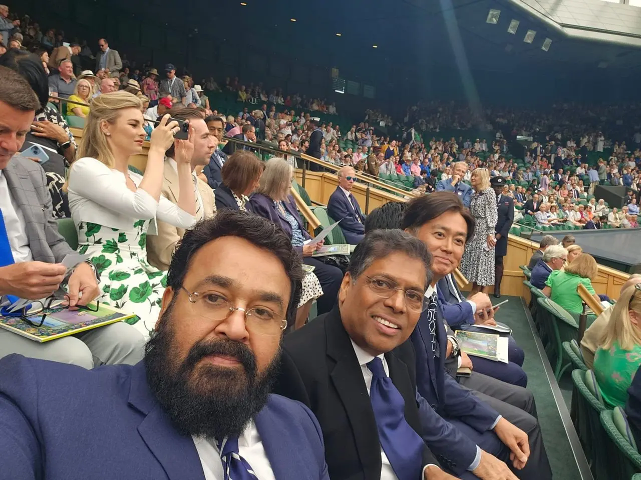 Mohanlal, Madhavan at Wimbledon in London | Photo: Facebook/Mohanlal
