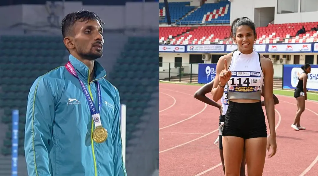 Abdulla Aboobacker and Jyothi Yarraji | Photo: twitter.com/India_AllSports