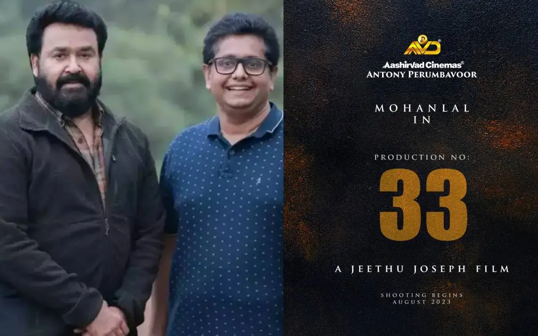 Mohanlal, Jeethu Joseph, announcement poster | Photo: Special Arrangement