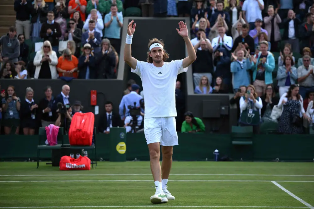 Stefanos Tsitsipas celebrates beating Austria's Dominic Thiem | AFP