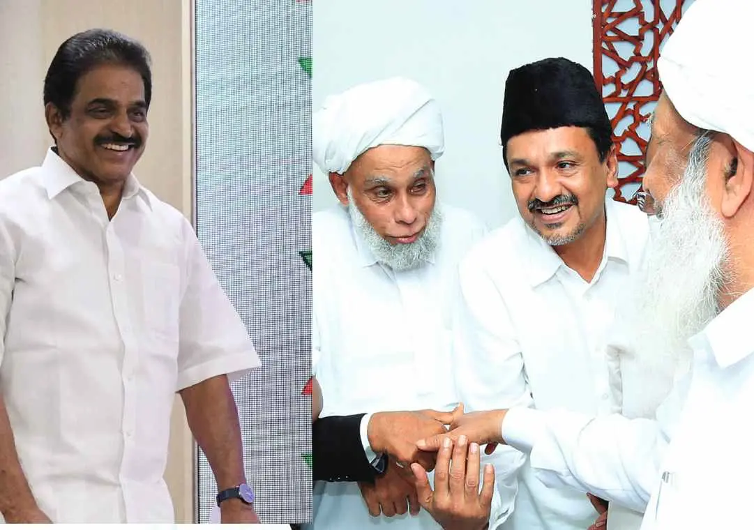 KC Venugopal, Muhammad Jifri Muthukkoya Thangal, Panakkad Sadikali Shihab Thangal, Kanthapuram AP Aboobacker Musliyar | Photo: ANI, Mathrubhumi
