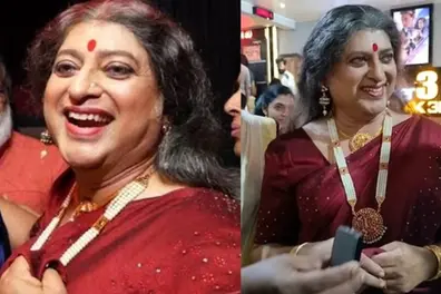 Malayalam director Rajasenan attends premiere of his film in woman's attire