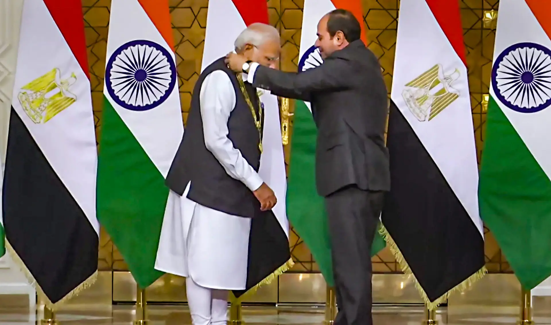 Eqyptian President confers Prime Minister Narendra Modi with 'Order of the Nile' award | Photo: PTI
