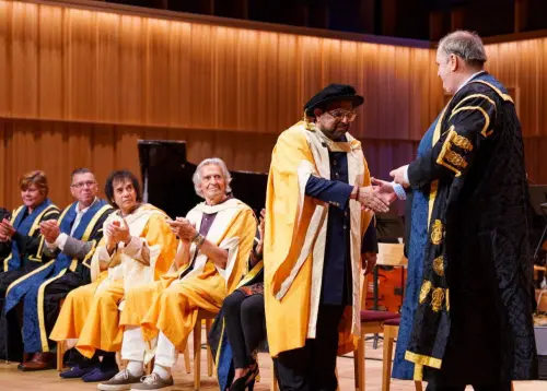 Singer Shankar Mahadevan receives an honorary doctorate from Birmingham City University, in Birmingham, UK | Photo: PTI