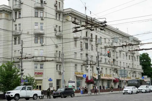 Members of Wagner group patrol the center of Rostov-on-Don, on June 24, 2023. President Vladimir Putin on June 24, 2023 said an armed mutiny by Wagner mercenaries was a 'stab in the back' and that the group's chief Yevgeny Prigozhin had betrayed Russia, as he vowed to punish the dissidents. Prigozhin said his fighters control key military sites in the southern city of Rostov-on-Don | Photo: AFP