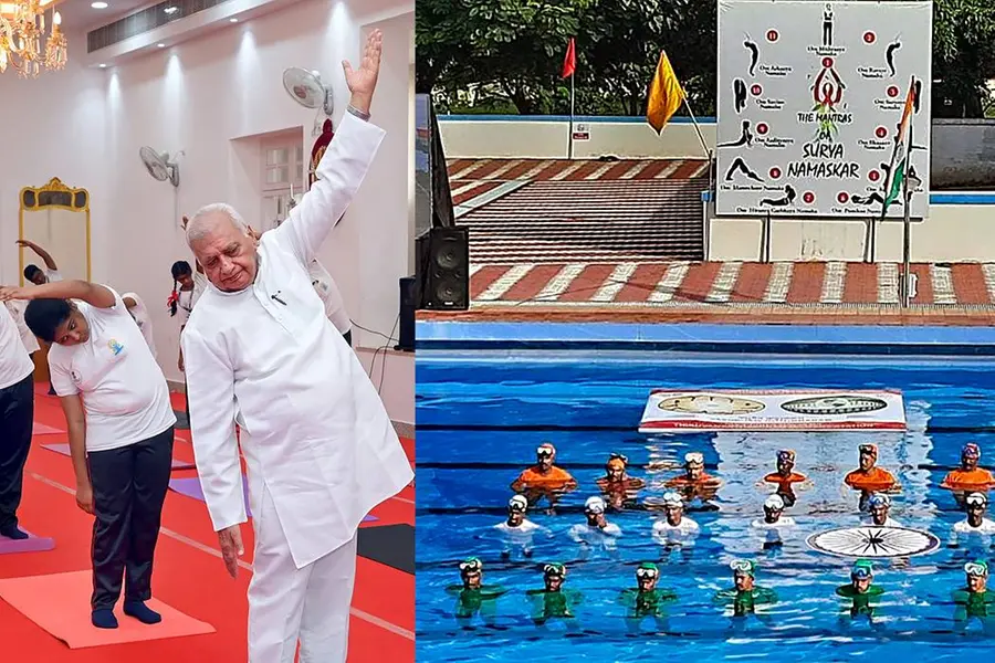 Governor, Health Minister lead Yoga Day events in Kerala; soldiers perform underwater yoga session