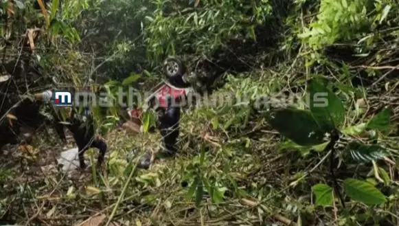 The car that fell into gorge | Photo: Mathrubhumi News