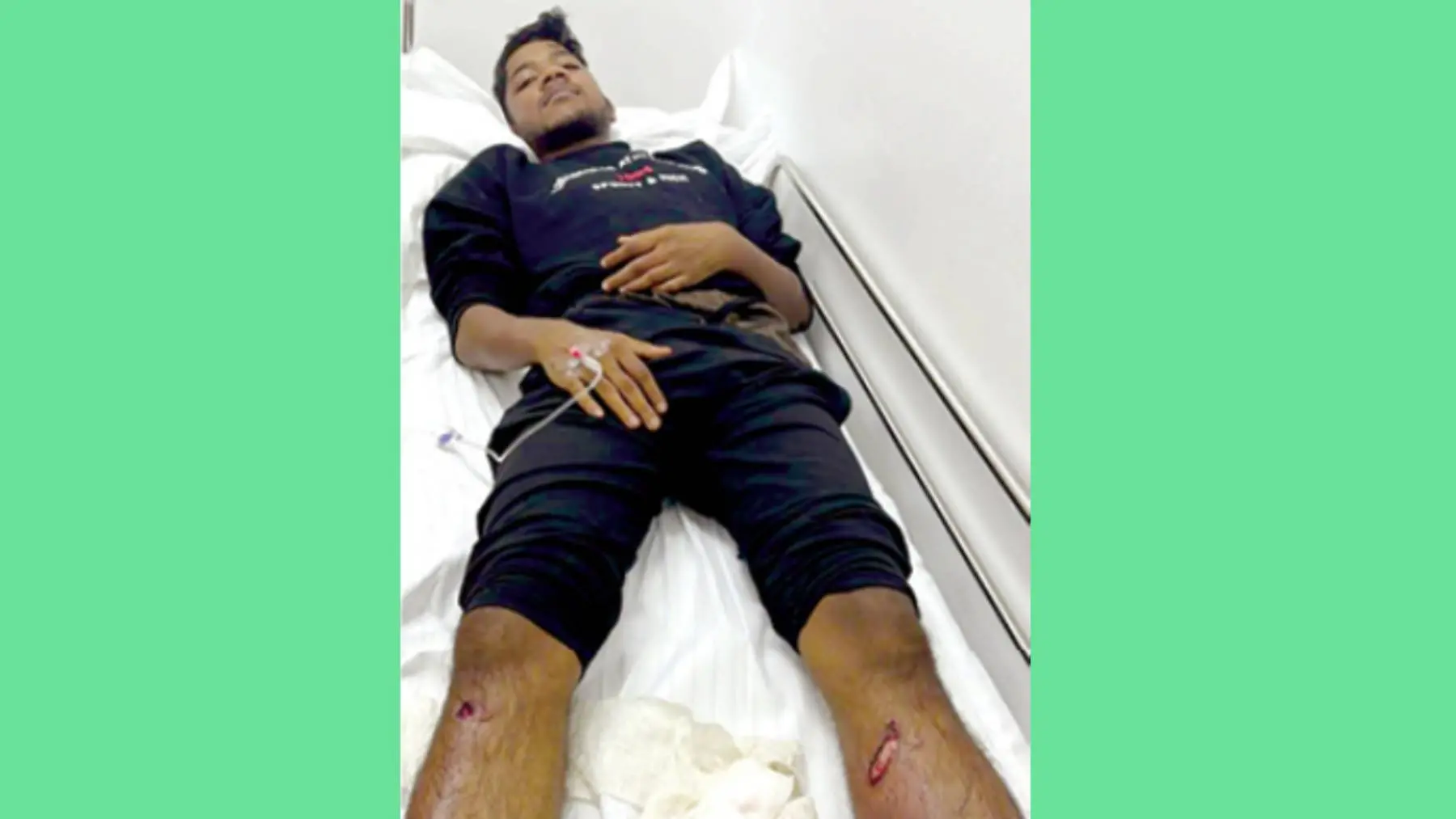 Javad undergoing treatment in hospital.