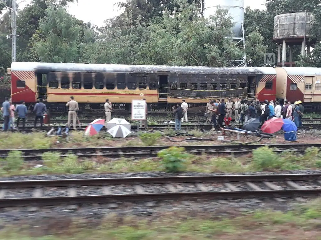 Coach gutted in Kannur train fire | File Photo: Mathrubhumi
