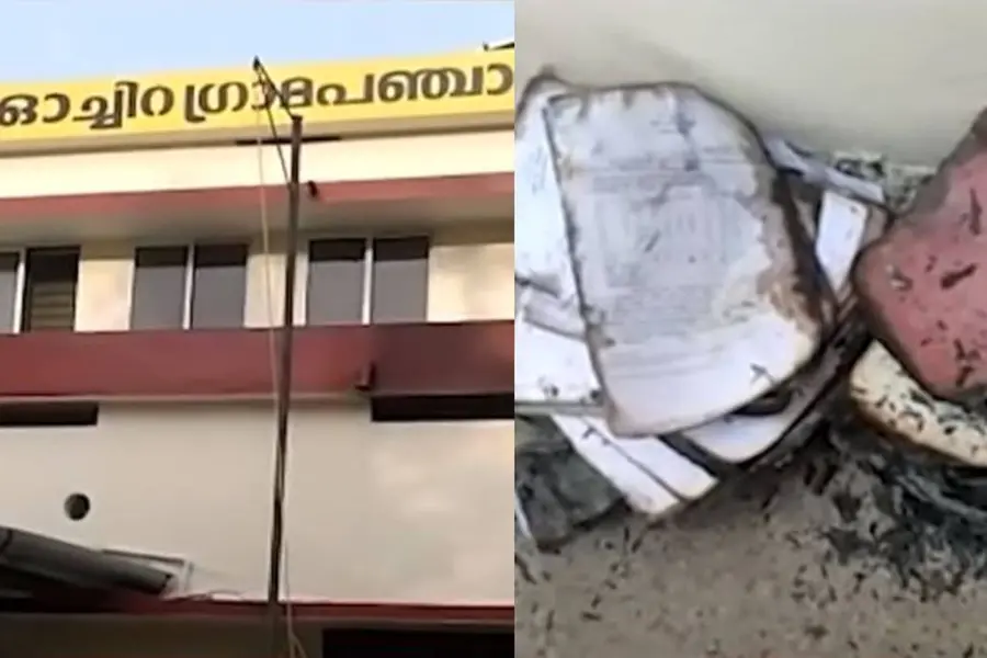 Fire breaks out at Oachira gram panchayat office