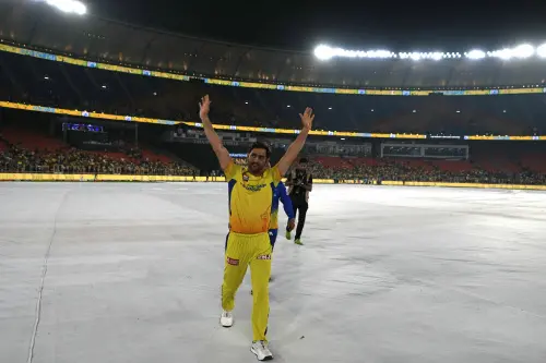 Chennai Super Kings' captain MS Dhoni acknowledges the applause from the crowd after their win in the Indian Premier League final cricket match against Gujarat Titans in Ahmedabad, India, Tuesday, May 30, 2023 | Photo: AP