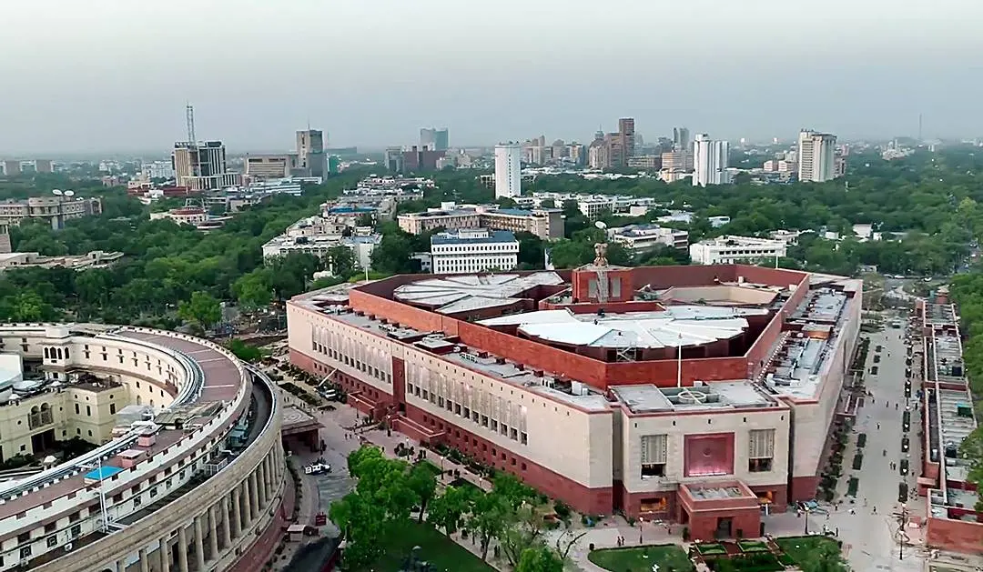 An aerial view of the new Parliament building | Photo: ANI