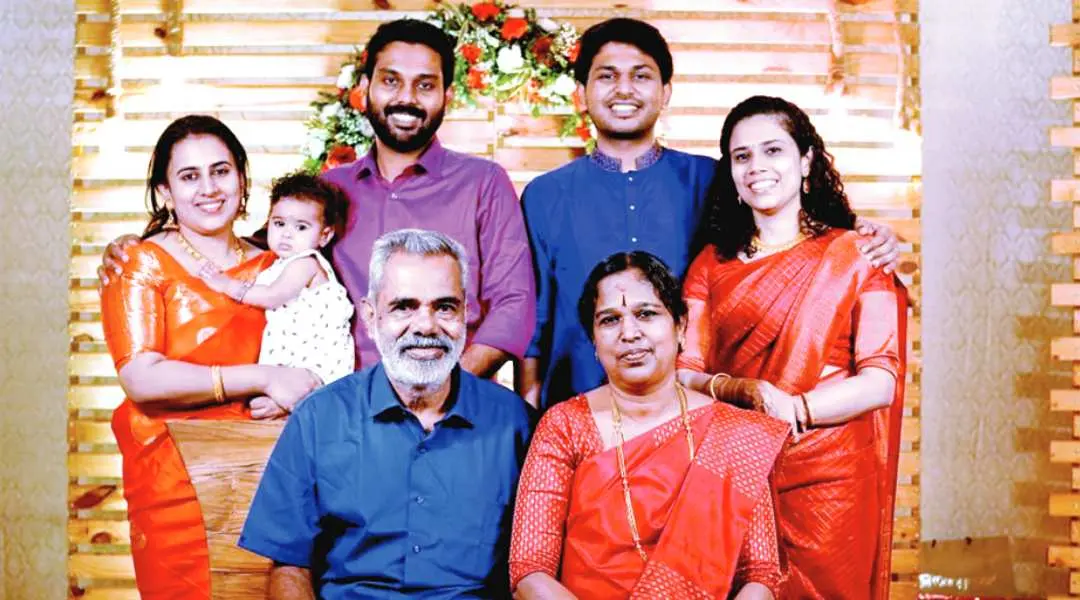 Gautham Raj (second from Right 'standing') and family.