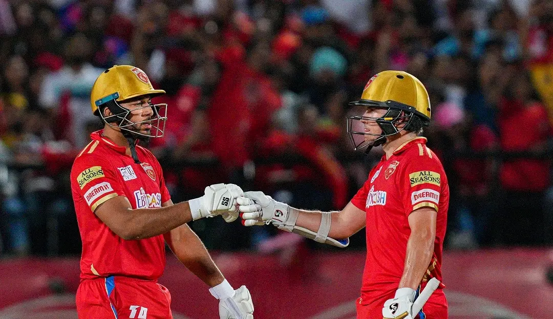 Punjab Kings batters Shahrukh Khan and Sam Curran during the IPL 2023 cricket match between Rajasthan Royals and Punjab Kings | Photo: PTI