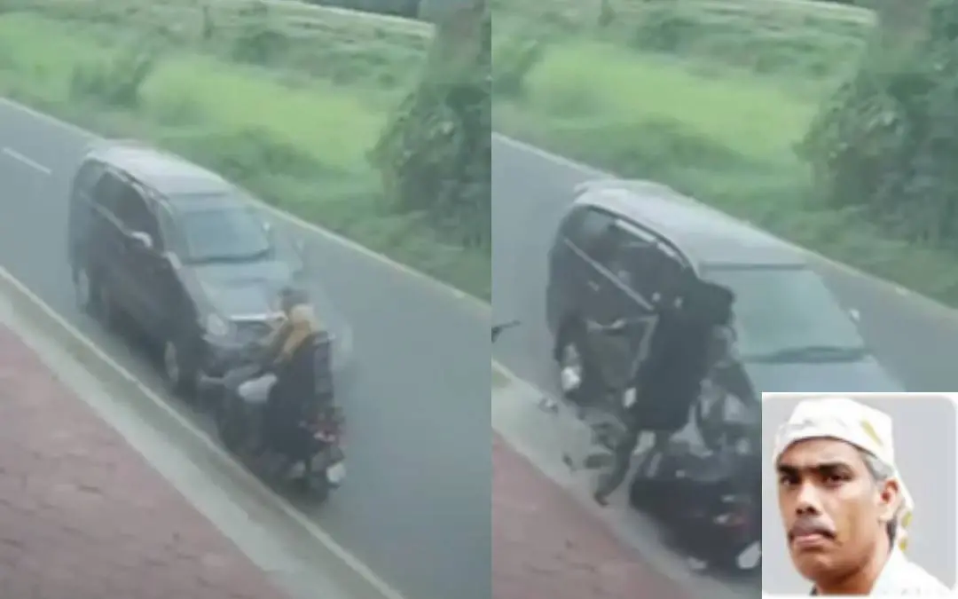 CCTV visuals of the accident, Inset: Deceased Abdul Khadar