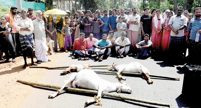 Blockade staged by residents