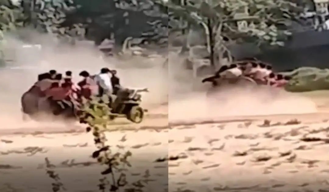 Visuals of the vehicle stunt