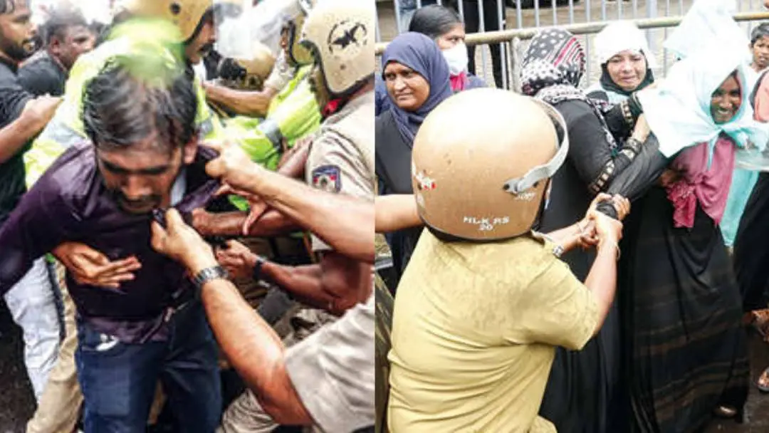 Police remove protesters from Nadakkavu road