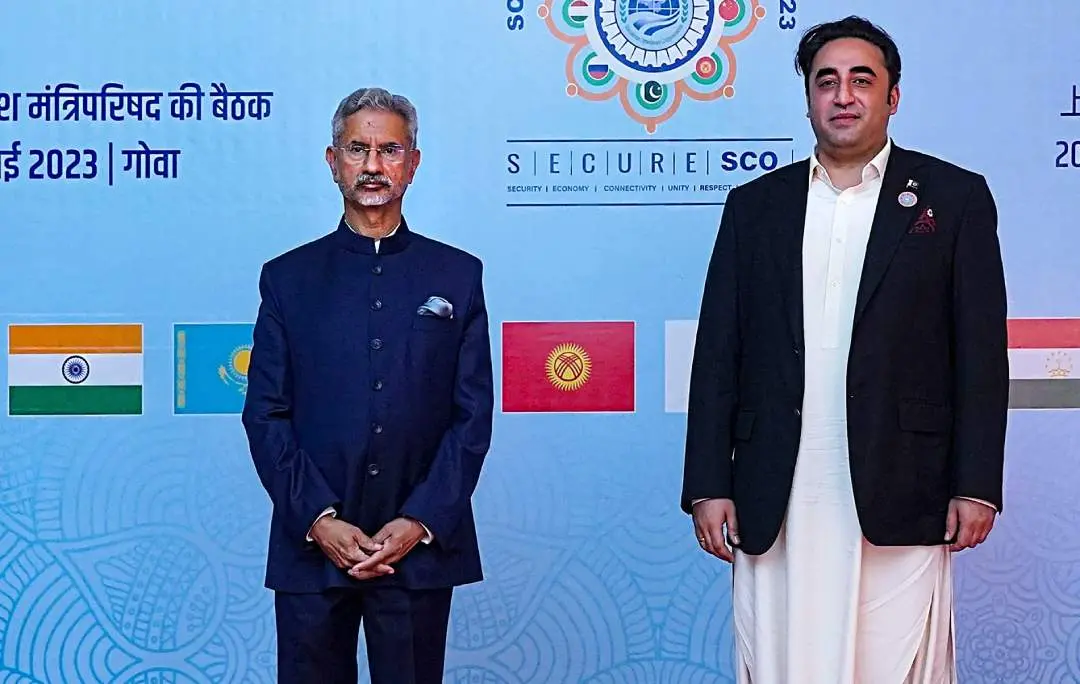 External Affairs Minister S Jaishankar with Pakistan's Foreign Minister Bilawal Bhutto Zardari before the Shanghai Cooperation Organisation (SCO) Foreign Ministers' Meeting | Photo: PTI
