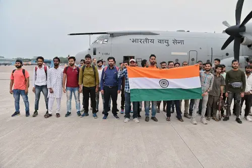 A C-130J Indian Airforce flight carrying 40 passengers under Operation Kaveri landed, in New Delhi on Sunday. With this flight, around 2300 people reached India | Photo: ANI