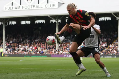 Haaland scores 50th goal of season, Man City goes top of EPL