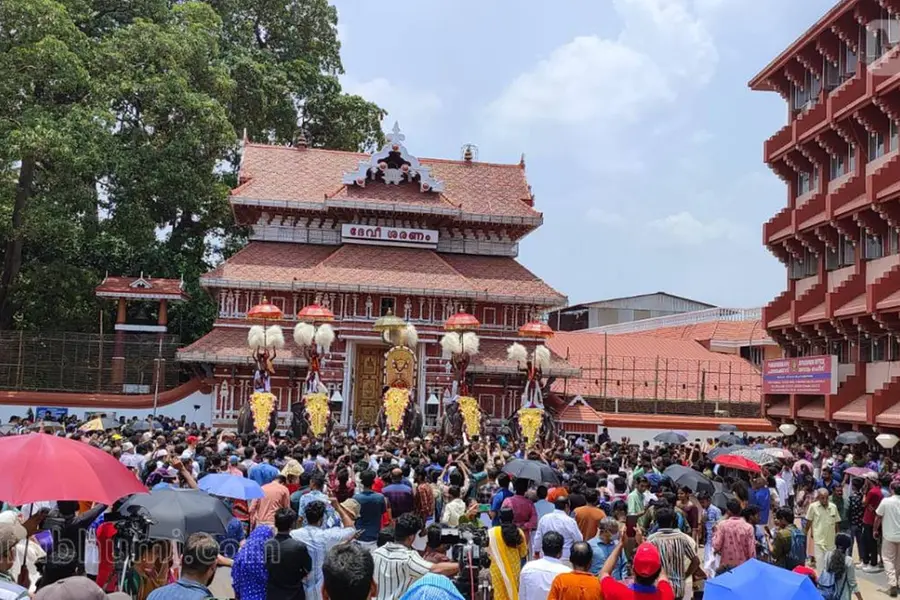 Ceremonial Kodiyettam for Thrissur Pooram held at Thiruvambady, Paramekkavu temples