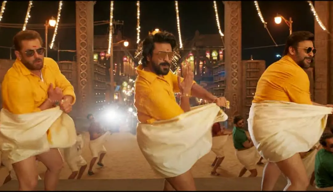 Salman Khan, Ram Charan, Venkatesh in 'Yentamma' song | Photo: YouTube/Screengrab