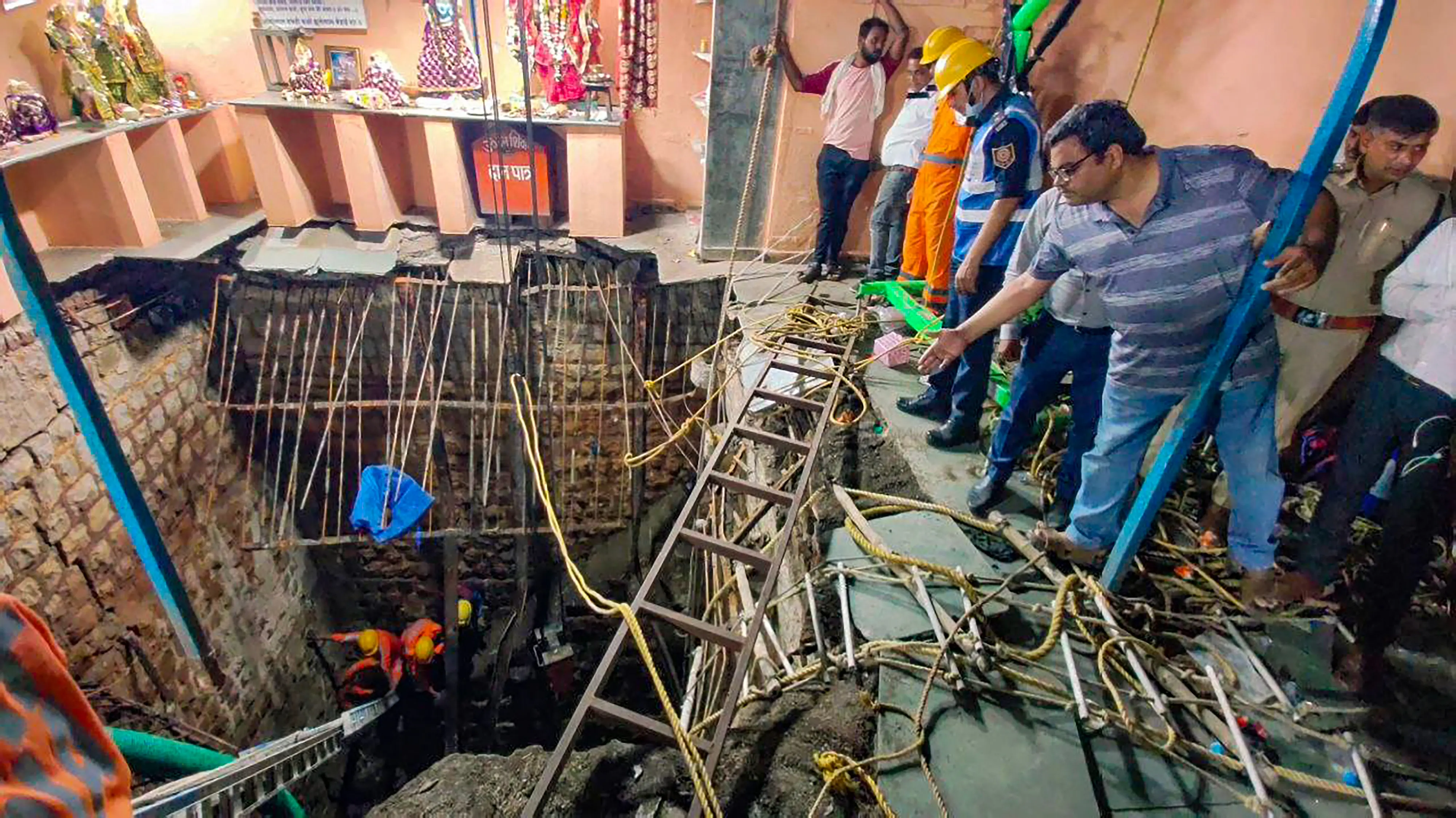 Stepwell in a temple in Indore collapsed | Photo: PTI