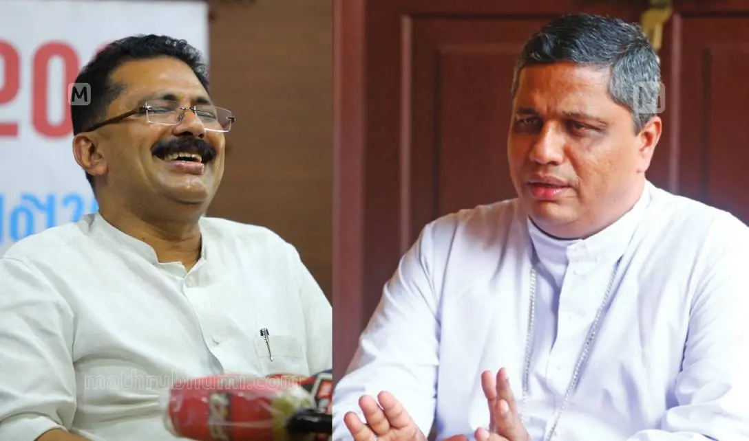 KT Jaleel, Bishop Mar Joseph Pamplany | Photo: Mathrubhumi