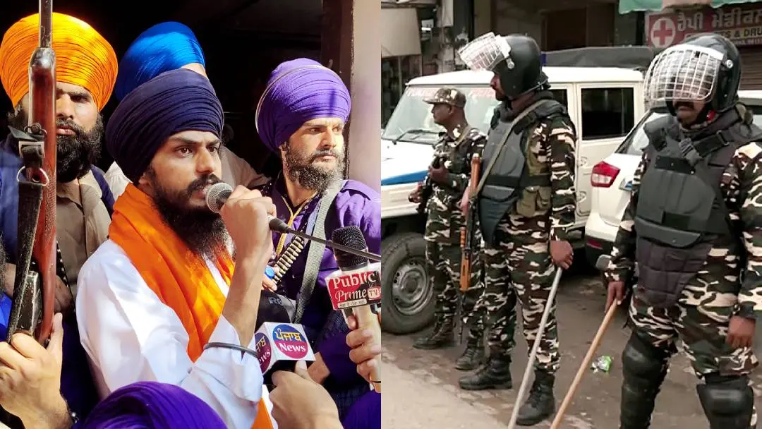 Amritpal Singh,  Paramilitary personnel stand guard at Mehatpur village | Photo: ANI