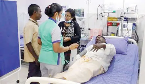 Johnny undergoing treatment at a hospital in hospital | Photo: Mathrubhumi