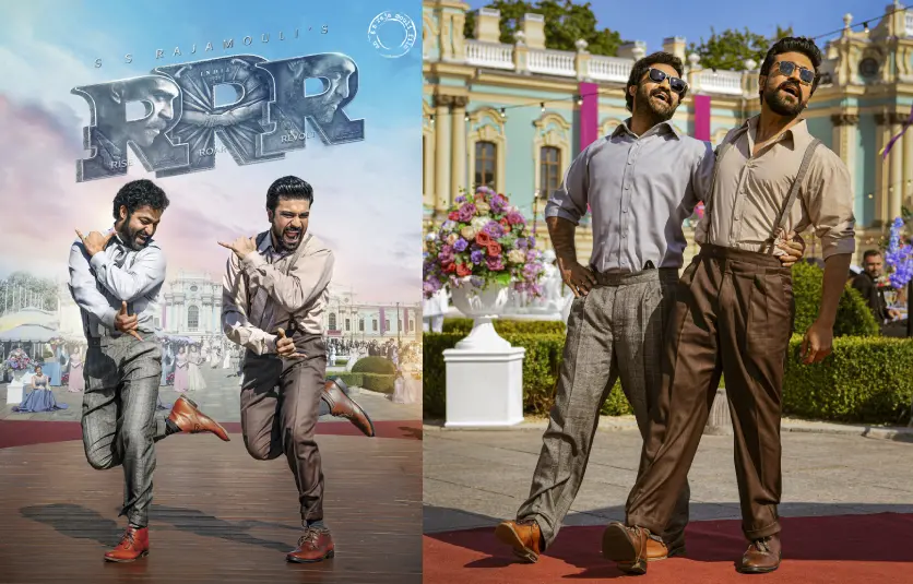 Nattu Nattu song posters | Photo: AP, PTI