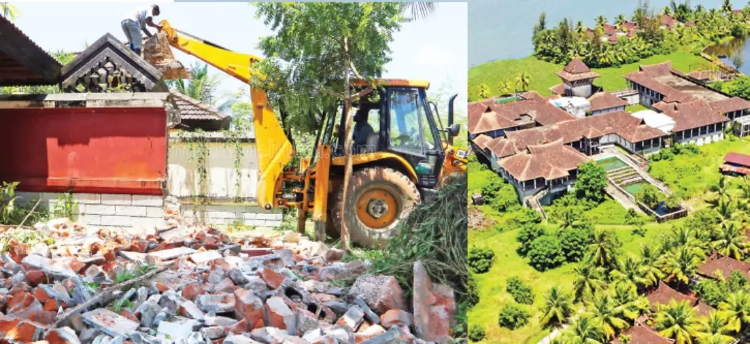 Cottages under demolition | Photo: Mathrubhumi