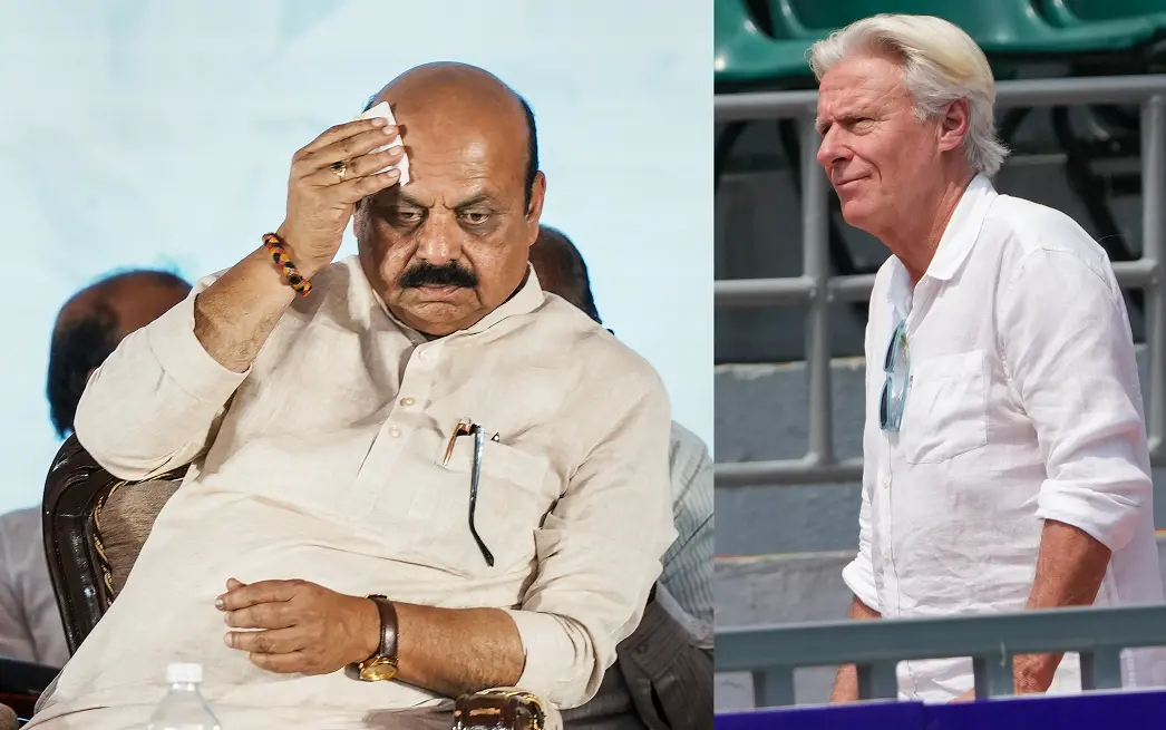Basavaraj Bommai-Bjorn Borg / Photos: PTI