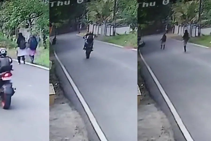 18-year-old TVM boy performs bike stunt on road, hits school girl