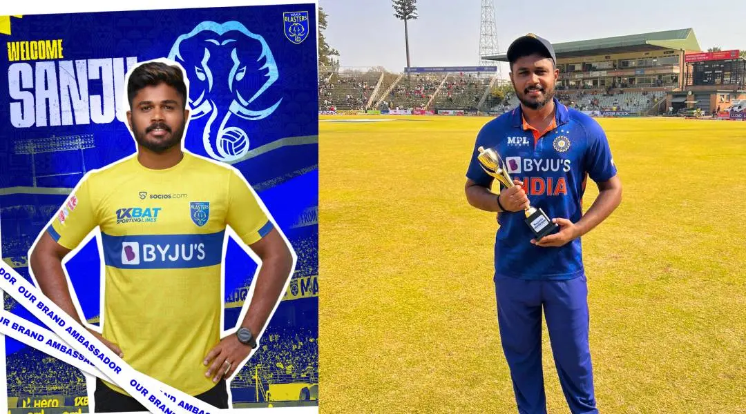 Sanju Samson / Photos: twitter.com/IamSanjuSamson, twitter.com/KeralaBlasters