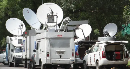 Outside broadcasting (OB) vans, the electronic field production (EFP) of television or radio programmes | Photo: Mathrubhumi