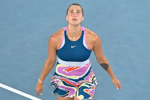 Aryna Sabalenka celebrates her victory | AFP