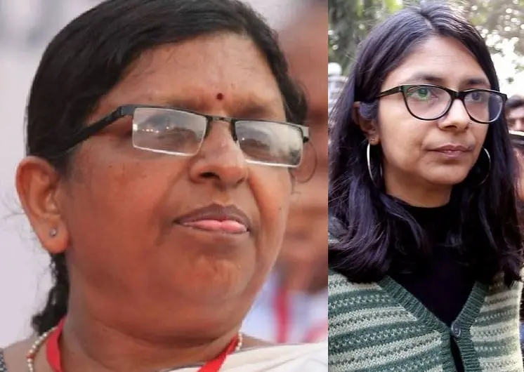P Sathidevi-Swati Maliwal | Photos: Ramanath Pai, Mathrubhumi; ANI