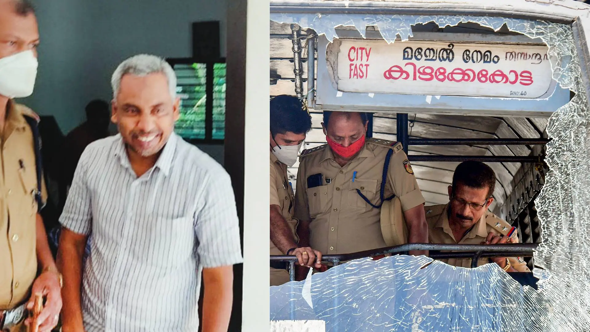 Abdul Sathar, KSRTC bus vandalised during PFI hartal | Photo: Mathrubhumi