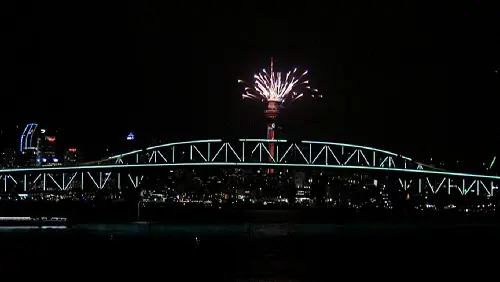 Lights and fireworks on display to mark the celebrations of New Year 2023, in Auckland on Saturday | Photo: ANI