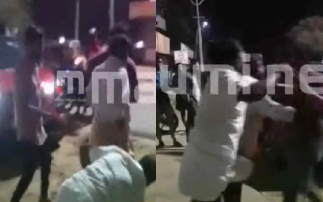 മര്ദനത്തിന്റെ ദൃശ്യങ്ങള് | Screengrab: Mathrubhumi News