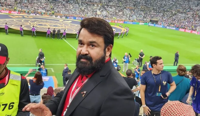 Mohanlal at Lusail Stadium. Photo: Instagram/mohanlal