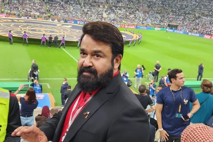 Mohanlal shares pic from Qatar stadium, says excited to watch World Cup final