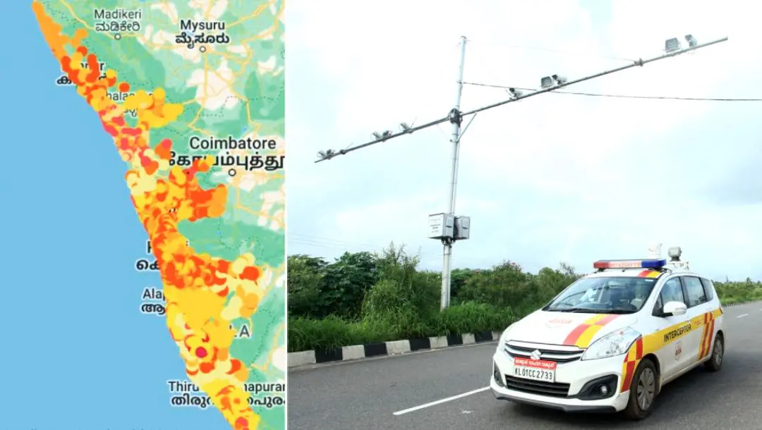 മോട്ടോര് വാഹനവകുപ്പ് നിരത്തുകളിലെ അപകടകേന്ദ്രങ്ങള് ഗൂഗിള് മാപ്പില് അടയാളപ്പെടുത്തിയപ്പോള്