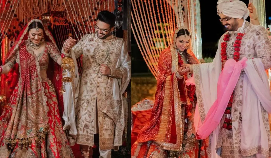 Hansika and Sohael on their wedding day. Photo: Instagram/ihansika