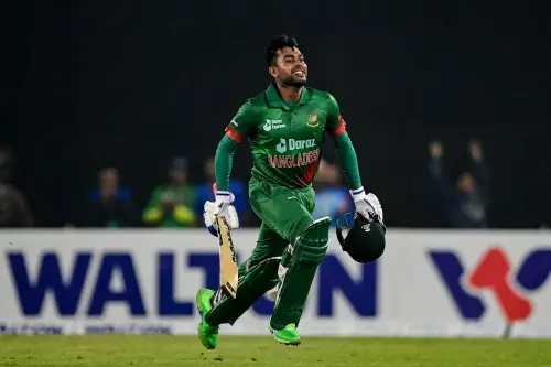 Mahidy Hassan Miraz celebrates after his teams's victory | AFP